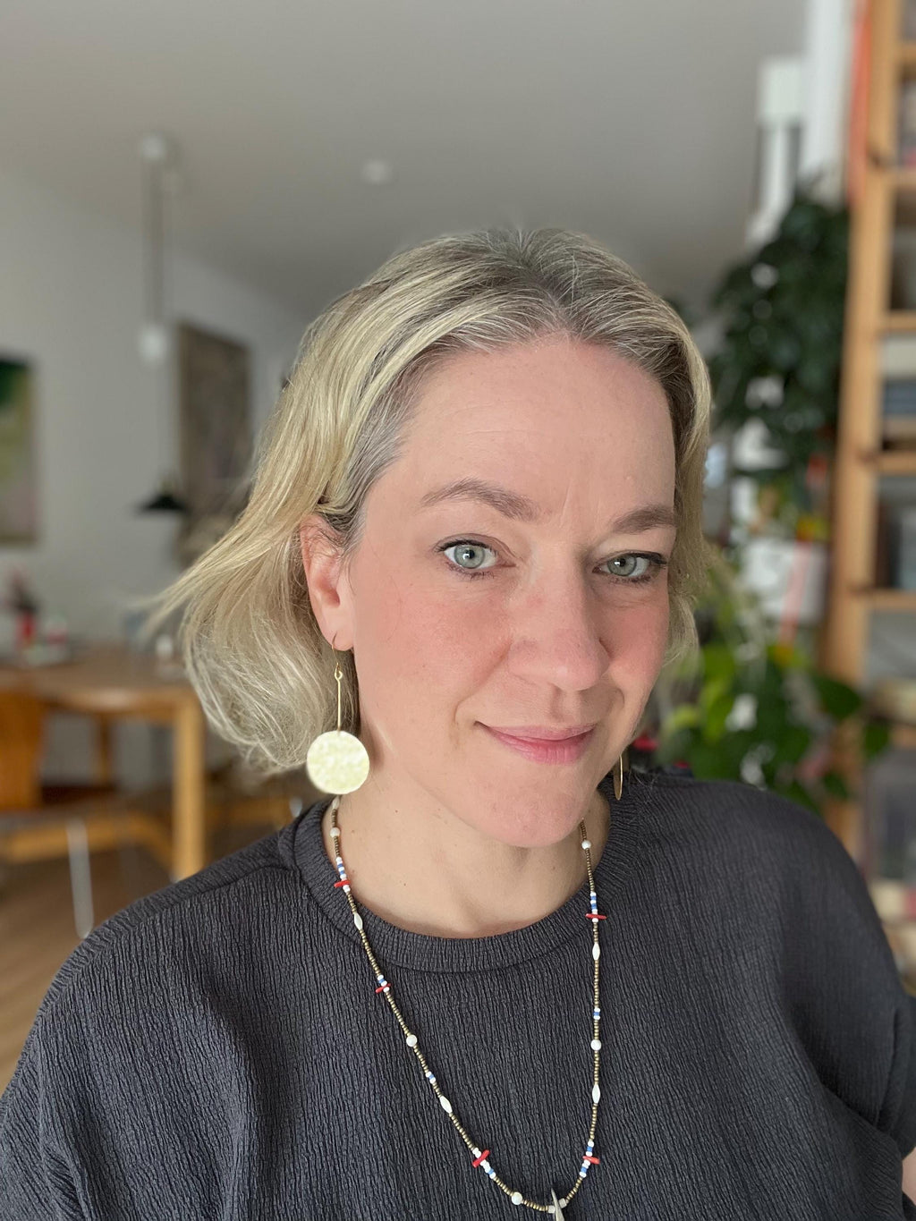 Extra Long Circle Earrings, Hammered Brass Statement Earring, Golden Dangle, Large Chandelier